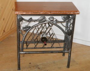 table with wine rack
