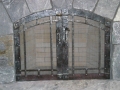 Front view of fireplace doors.