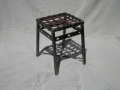 all metal stool with basketweave top