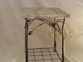 Marble top table with leaf motif